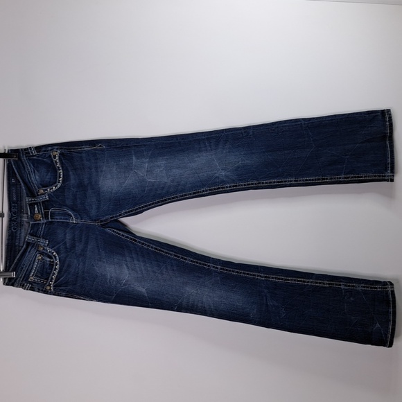 Grace in LA Bootcut Wing Bling Button Flap Back Pockets Size 27 - Picture 8 of 17